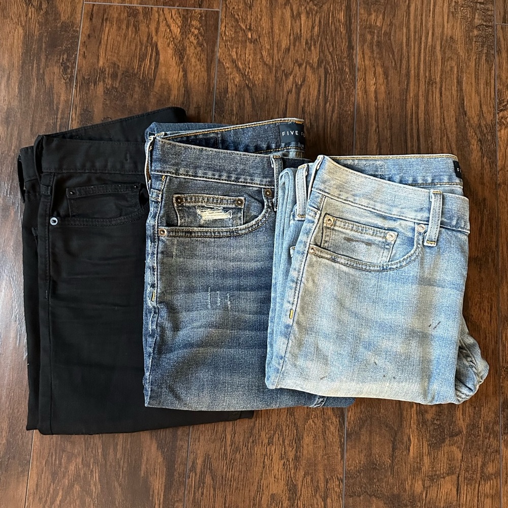 Five Four Gustav Skinny Jeans Size 32x32 Black, Light and blue jeans
